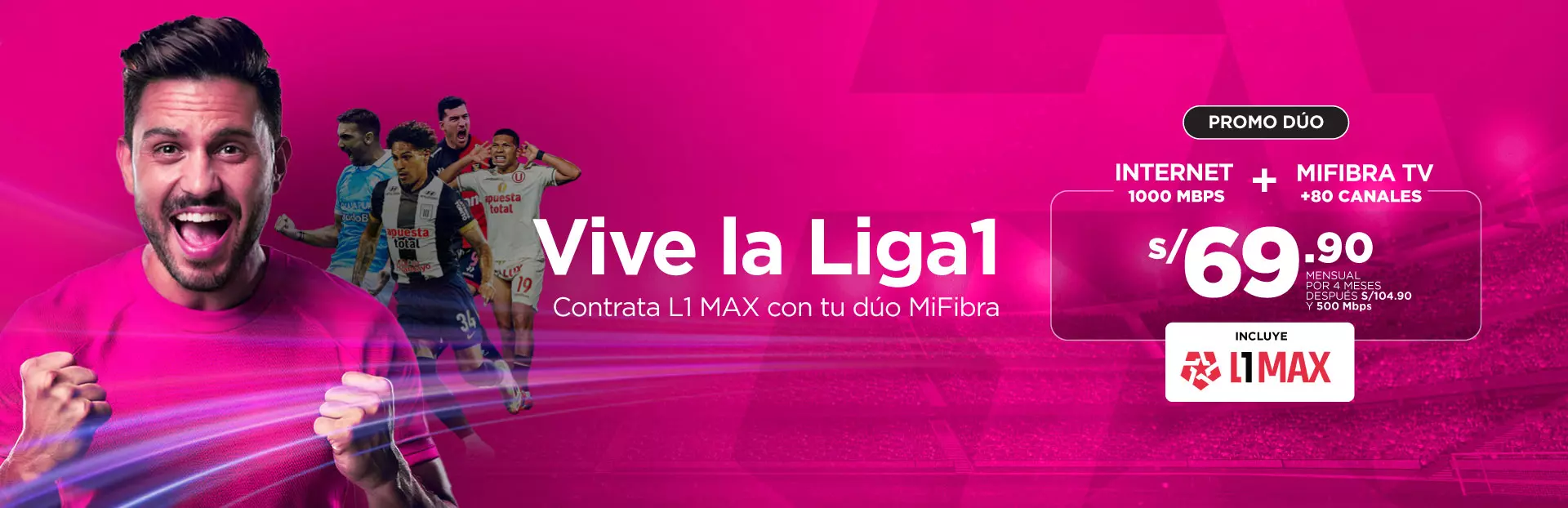 Disfruta de la TV Digital con MiFibra TV con más de 80 canales incluido L1 MAX