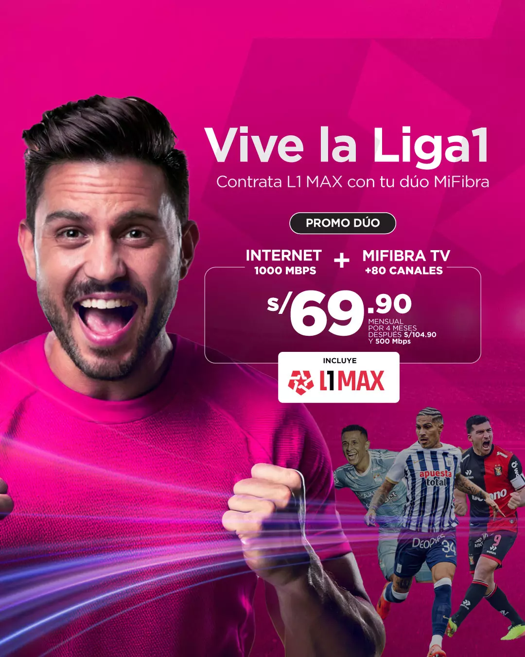 Disfruta de la TV Digital con MiFibra TV con más de 80 canales incluido L1 MAX