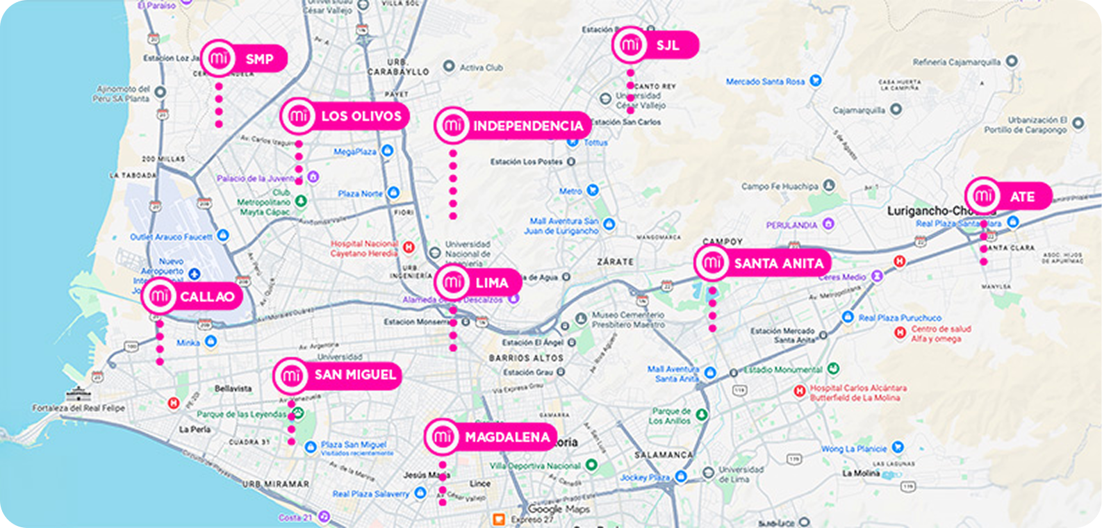 Mapa de cobertura MiFibra en Lima