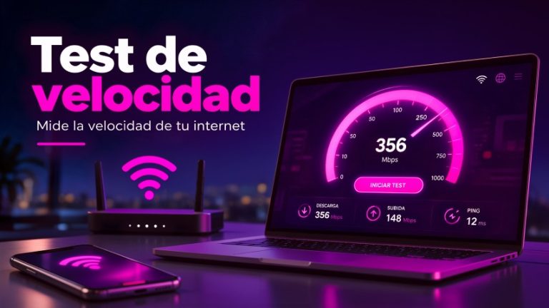 Prueba de velocidad de internet.